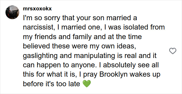 Comment expressing support for Brooklyn amid claims involving footage of Victoria Beckham and an inappropriate dance.