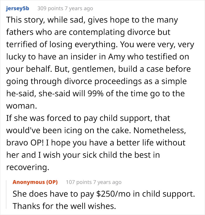 Screenshot of a forum discussion about a woman&rsquo;s award winning act in court exposed by husband and friend.