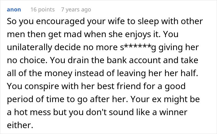 Screenshot of a forum comment discussing a woman&rsquo;s award winning act in court unraveling after husband and BFF provide evidence.