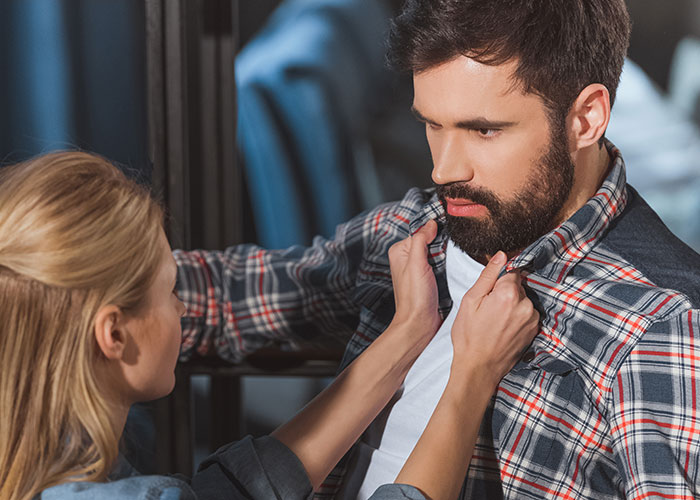 Woman and man in tense confrontation, highlighting the woman&rsquo;s award winning act unraveling after evidence is revealed.