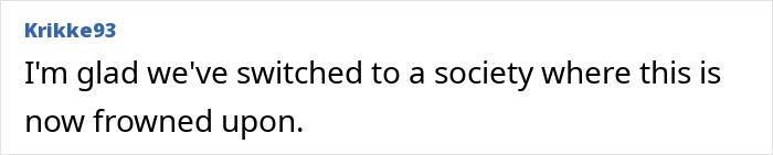 Comment reading I'm glad we've switched to a society where this is now frowned upon, discussing behavior at the 2026 Golden Globes.