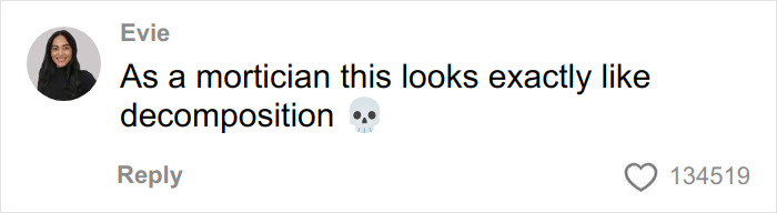 Screenshot of a social media comment discussing a heating pad causing toasted skin syndrome with a skull emoji.