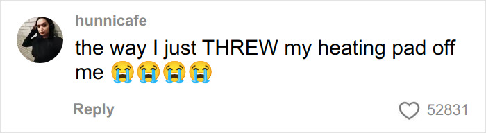 Woman sharing viral video showing effects of toasted skin syndrome after using a heating pad with visible skin discoloration.