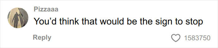 Screenshot of a TikTok comment saying you&rsquo;d think that would be the sign to stop, related to toasted skin syndrome.