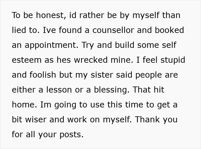 ALT text: Woman reflects on situationship and betrayal, focusing on self-esteem and personal growth after boyfriend&rsquo;s infidelity.