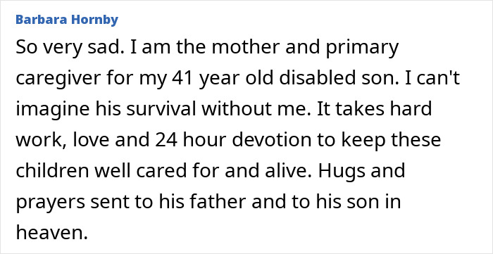 Comment expressing sadness over a detained father not allowed to attend his son&rsquo;s funeral, highlighting caregiving and loss.