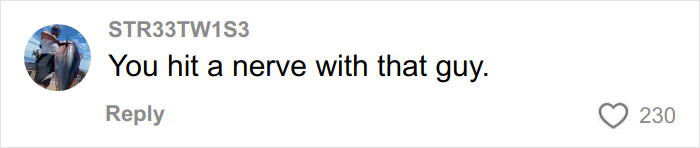 Comment on social media by user STR33TW1S3 reacting to a story about steroids and a bodybuilder removed from a flight.