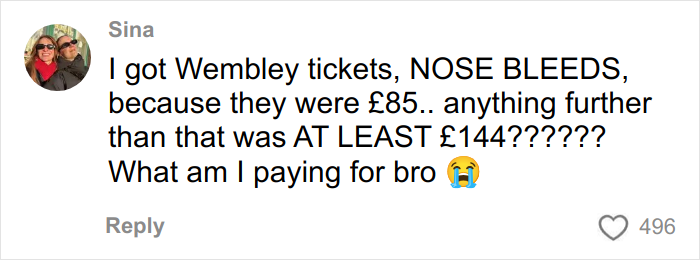 Fan complaint about high prices of Harry Styles new tour tickets, mentioning expensive Wembley seats and frustration.