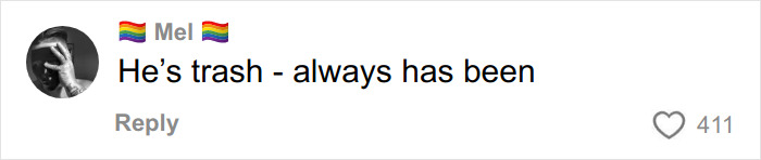 Comment on social media stating He&rsquo;s trash - always has been, related to Firerose's audio supporting accusations against Billy Ray Cyrus.