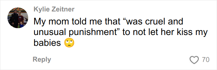 Social media comment about a woman&rsquo;s gentle reminder for grandma to not kiss her baby going viral with millions of views.