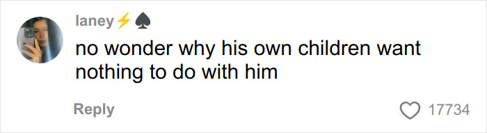 Screenshot of a social media comment by laney expressing disapproval related to Firerose's disturbing accusations against Billy Ray Cyrus.
