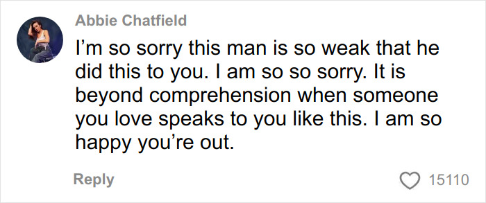 Screenshot of a social media comment expressing sympathy supporting Firerose&rsquo;s disturbing accusations against Billy Ray Cyrus.