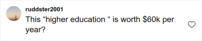 TikTok comment questioning if higher education is worth $60k per year, related to Amherst College firing spree controversy. TikTok comment questioning if higher education is worth $60k per year, related to Amherst College firing spree controversy.
