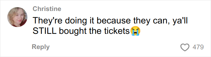 User comment about Harry Styles new tour ticket prices, expressing frustration with ticket costs and fan reactions.