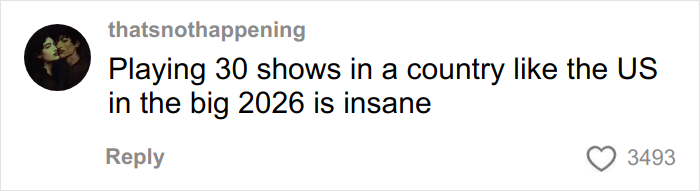 Fan comment on social media criticizing the high prices of Harry Styles new tour tickets in 2026 USA shows.