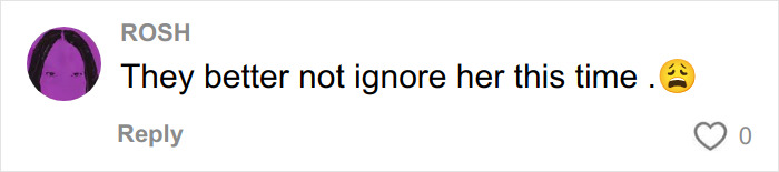 Comment on social media expressing concern, with a sad face emoji, about someone not being ignored again.