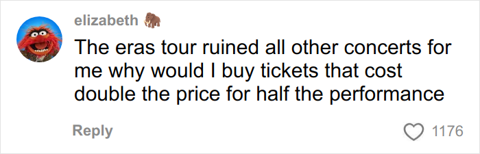Fan comment expressing outrage over the high prices of Harry Styles new tour tickets on social media.