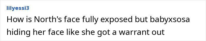 Comment about North West’s face fully exposed while interacting with others, sparking criticism of Kim Kardashian’s parenting. Comment about North West’s face fully exposed while interacting with others, sparking criticism of Kim Kardashian’s parenting.