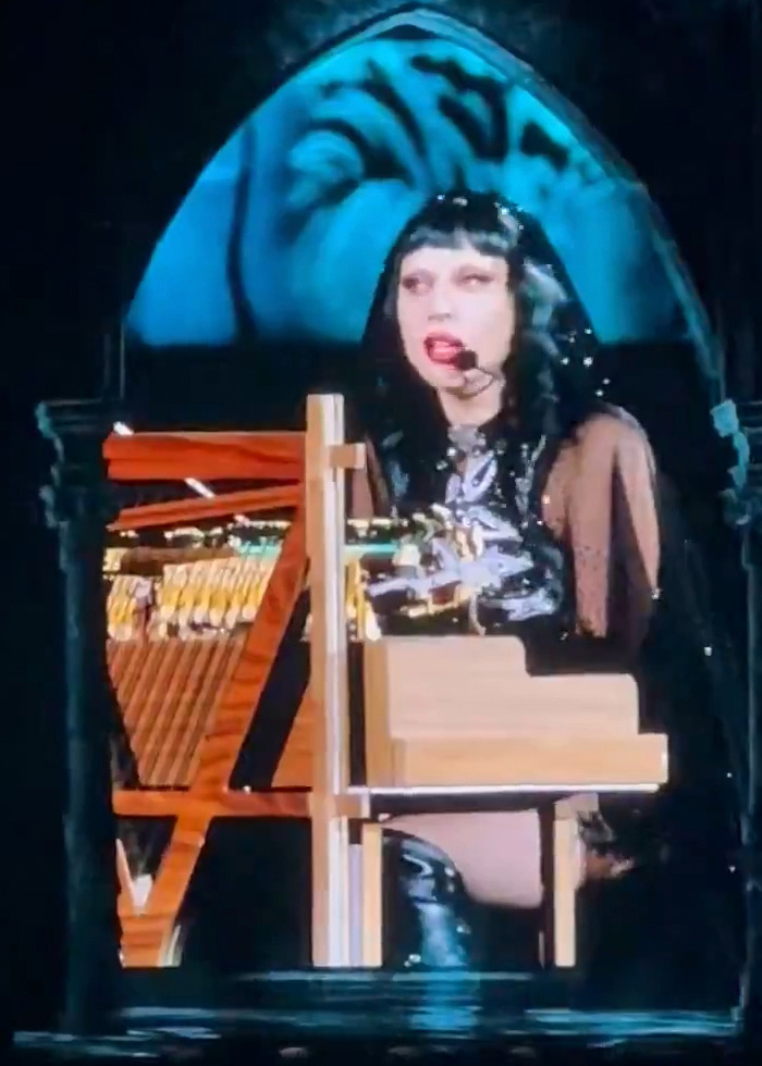 Lady Gaga performing at piano during concert, delivering bold ICE speech that surprised the audience unexpectedly. Lady Gaga performing at piano during concert, delivering bold ICE speech that surprised the audience unexpectedly.