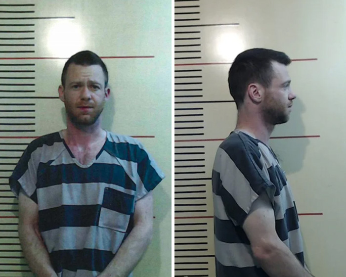 Mugshot of a man wearing striped prison uniform linked to Little Rascals star turned Catholic extremist living off the grid. Mugshot of a man wearing striped prison uniform linked to Little Rascals star turned Catholic extremist living off the grid.