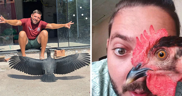 This Wild Vulture Bonded With A Human So Closely, Viewers Joke He’s “A Dog With Wings” (23 Pics)