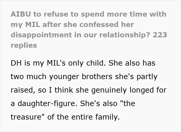 Text excerpt about difficult relationship with racist MIL and upset hubby, discussing family dynamics and disappointment.