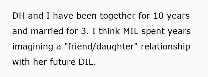 Text about husband and wife&rsquo;s years together and mother-in-law&rsquo;s expectation of a friend-like relationship with daughter-in-law
