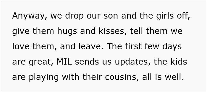 Text describing a mother-in-law telling kids their parents passed away while providing updates and support.