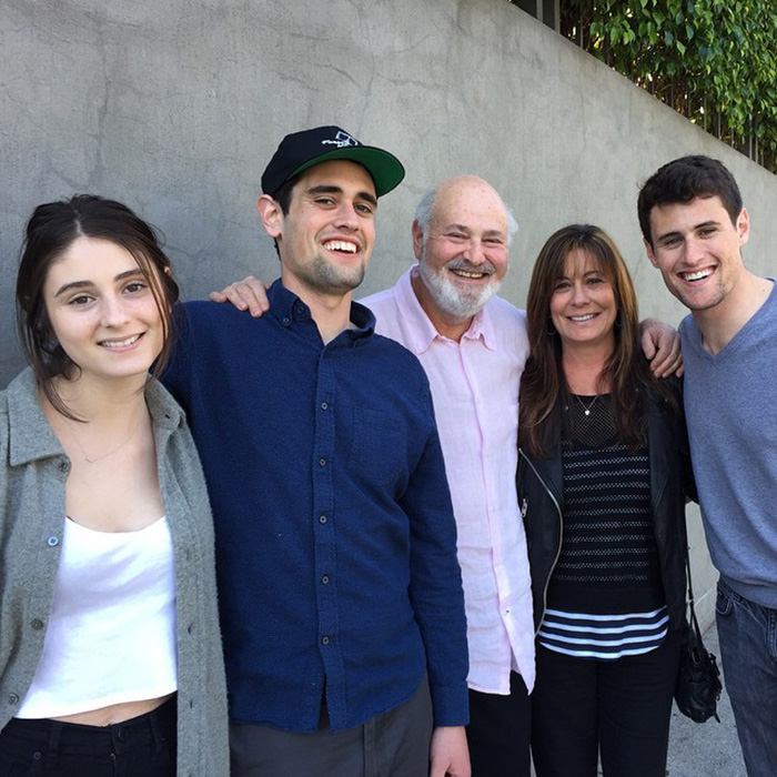 Nick Reiner&rsquo;s family posing together outdoors, smiling and showing support amid sudden lawyer quitting the case.