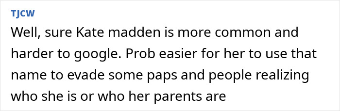 Text excerpt discussing Nicole Richie's daughter now going by a new name to maintain privacy and avoid paparazzi.