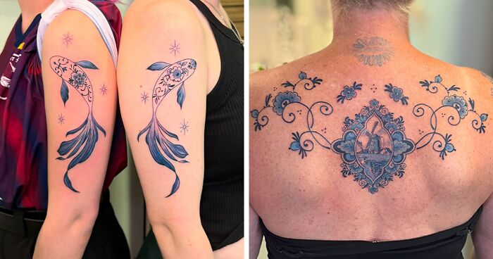 Inspired By The Old Dutch Tradition, I Started Bringing Delft Blue To Tattoos (28 Pics)