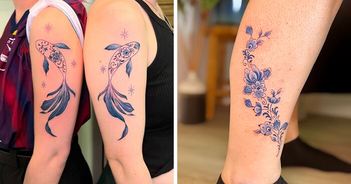 Inspired By The Old Dutch Tradition, I Started Bringing Delft Blue To Tattoos (28 Pics)