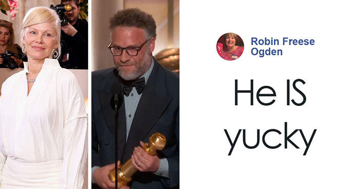 Pamela Anderson Wants Apology From Seth Rogen After “Yucky” Experience At Golden Globes