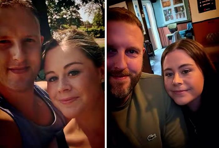 Side-by-side comparison of a couple from 2016 and 2026 showing changes over time and how some are hard to recognize.