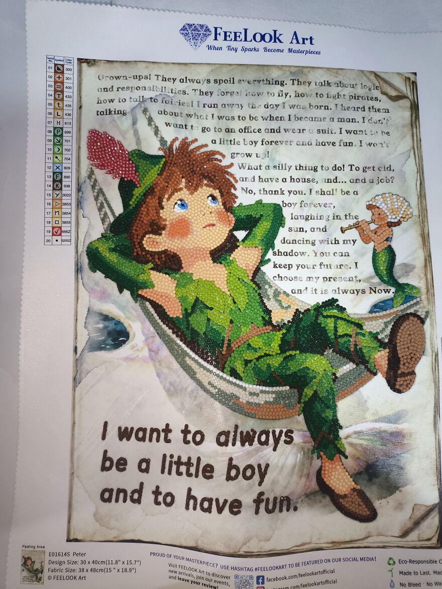 I Saw Someone Share Literary Diamond Paintings, So I Started Small With Peter Pan 🧚&zwj;♂️