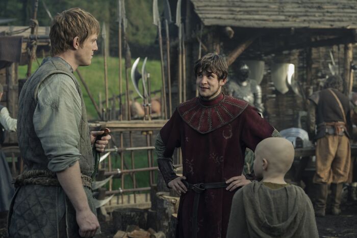 Three medieval characters in a village market scene, reflecting a Knight of the Seven Kingdoms Westeros setting. Three medieval characters in a village market scene, reflecting a Knight of the Seven Kingdoms Westeros setting.