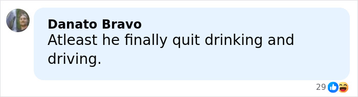 Screenshot of a social media comment discussing Kiefer Sutherland amid new details after violent crime arrest.