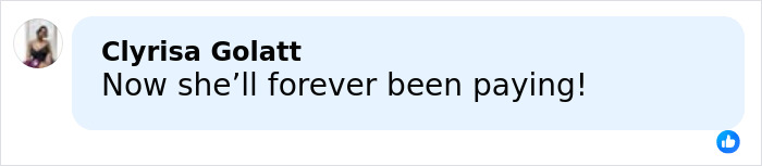 Screenshot of a Facebook comment reacting to TikTok influencer owing $1.75M after admitting an inappropriate act.