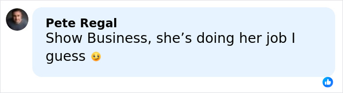 Comment from Pete Regal reacting to Jennifer Lopez going viral after responding to age-related dress comments.