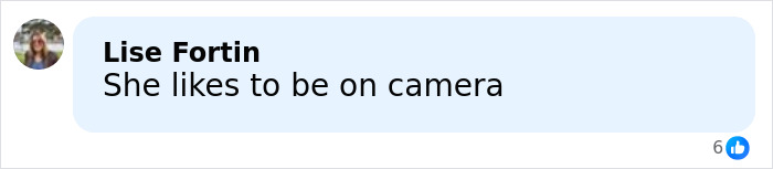 Comment on social media post saying she likes to be on camera, related to trying to upstage the bride at wedding discussed by fans.