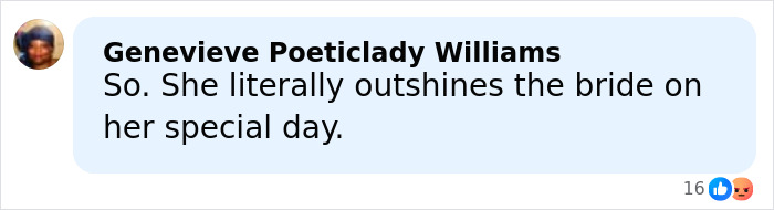 Comment highlighting fans scrutinizing Taylor Swift's look for trying to upstage the bride at a friend's wedding.