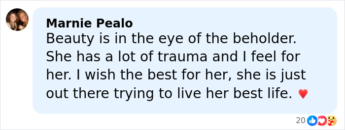 Screenshot of a social media comment expressing sympathy for Amanda Bynes amid concerns over her new tattoo.