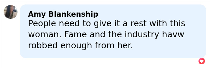 User comment expressing support for Amanda Bynes amid tragic tale of child stars and fan concerns.