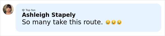 User comment by Ashleigh Stapely expressing concern about people taking a specific route, relating to 911 call code word in Victoria Jones final moments.