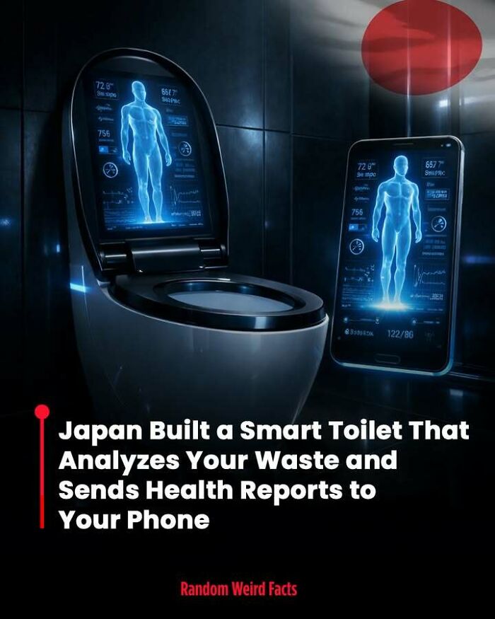 Smart toilet with digital health analysis and reports displayed on a phone screen for advanced wellness tracking