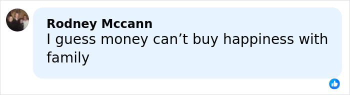 Comment from Rodney Mccann reacting to Brooklyn Beckham legal letter amid family feud on social media platform.