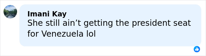 Comment on social media about Venezuela's presidency amid Nobel Committee, Peace Prize, and Trump discussion.