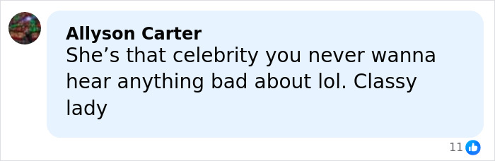 Comment from Allyson Carter praising Jennifer Garner as a classy lady amid trauma bonded divorce talks with Ben Affleck.