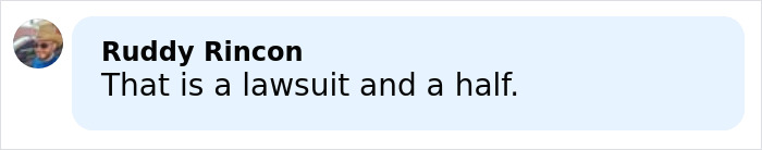 Comment by Ruddy Rincon saying that the incident is a lawsuit and a half, related to negligence in Swiss ski bar fire.