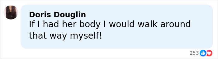 Comment from Doris Douglin praising Jennifer Lopez&rsquo;s body in response to critics telling her to dress her age.